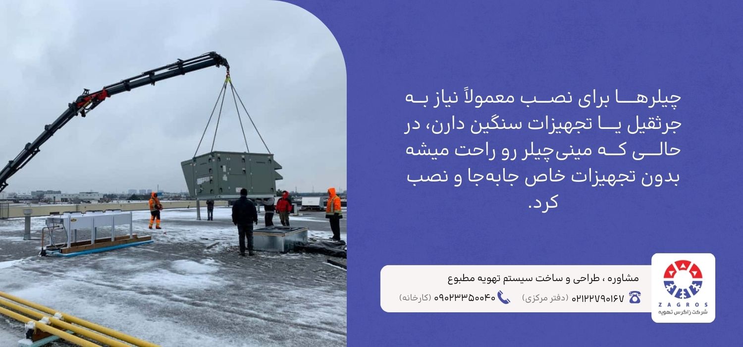 مقایسه ابعاد چیلر و مینیچیلر